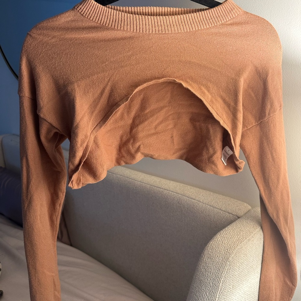 Tan Cropped Sweater